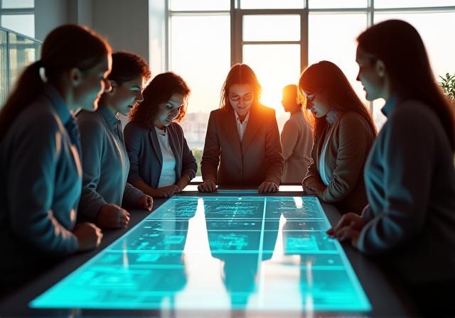 近代的なオフィスで作業する金融プロフェッショナル